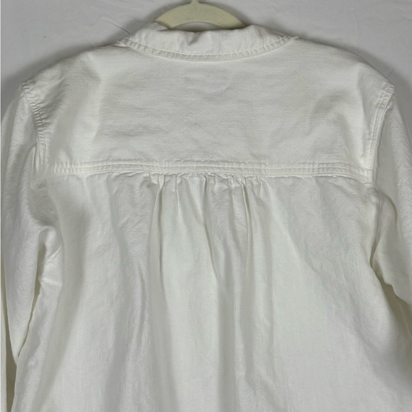 NWOT Anthropologie Pilcro White Linen Oxford Blouse- L - Picture 11 of 14